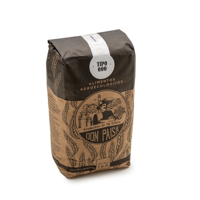 Harina de trigo 000  blanca envase 1kg - Paisa