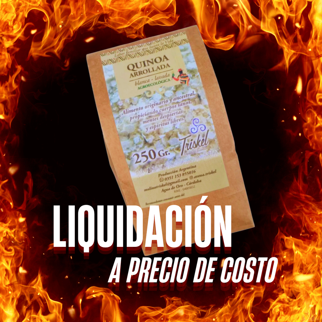 LIQUIDACIÓN Hojuelas de quinoa arrolada 250grs- Triskel envase