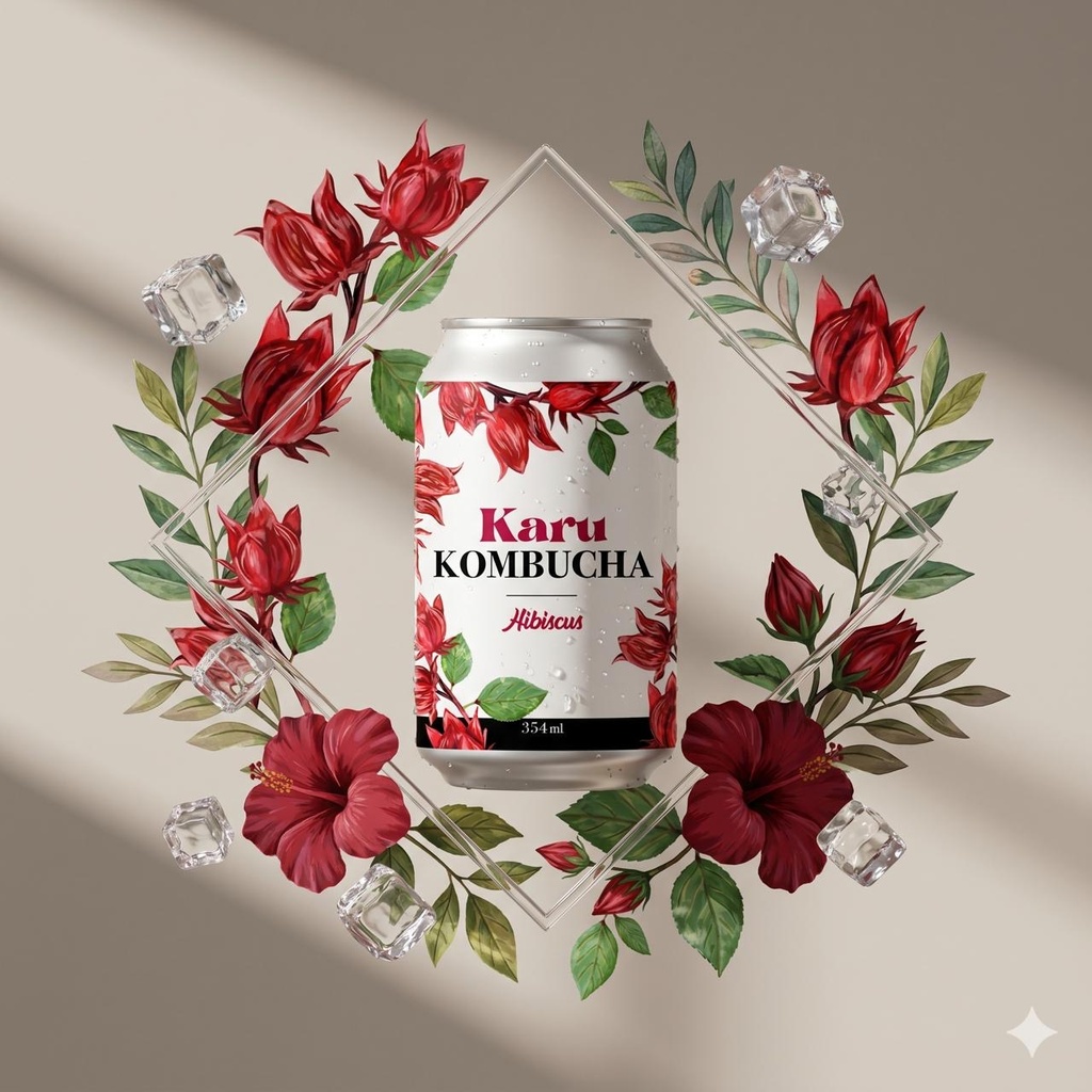Kombucha Karu Pink Hibiscus lata 360cc