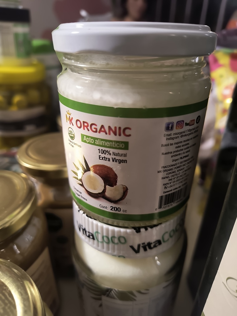 Aceite de coco organico extra virgen 200cc mk