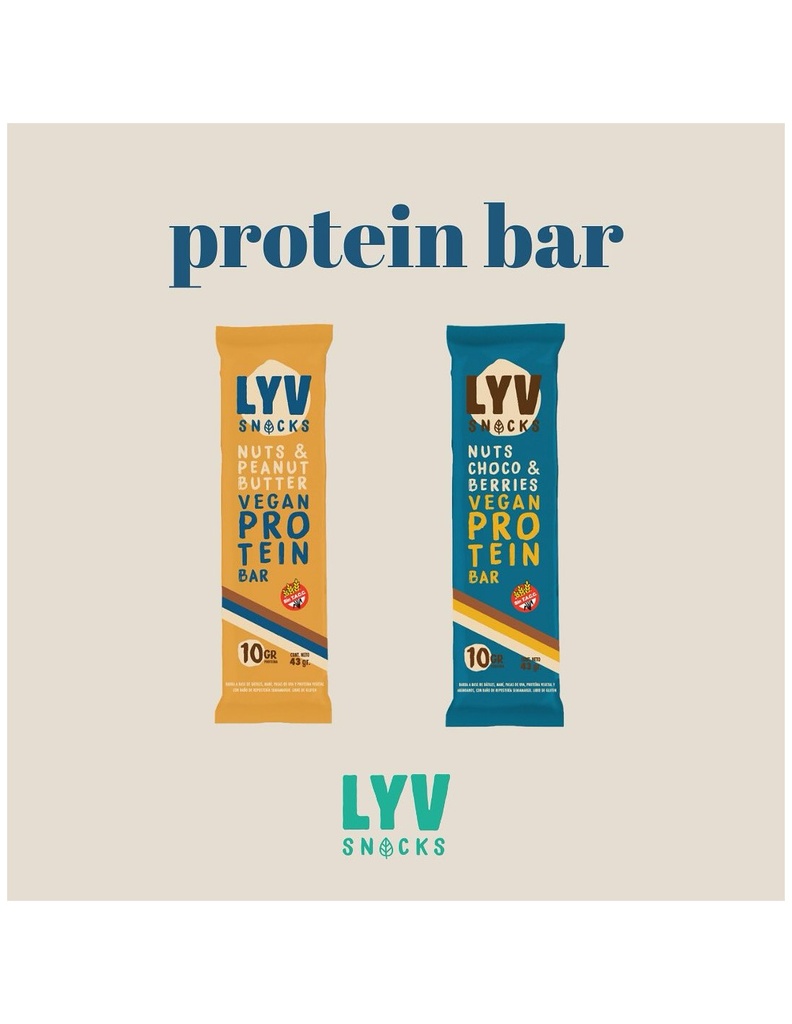 LYV - Barra proteica vegana - Peanut butter x 43g