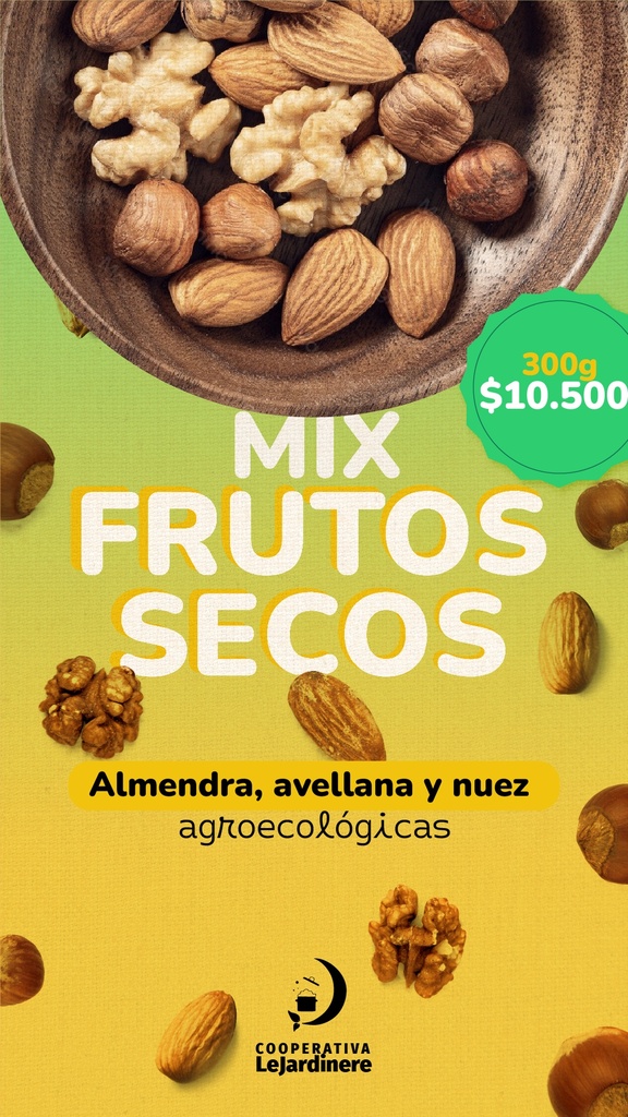 Mix Premium sólo frutos secos Agroecológicos 500gr (Nuez, Almendra, Avellanas)