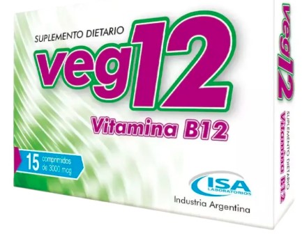Veg 12 Vitamina b12 15 comprimidos
