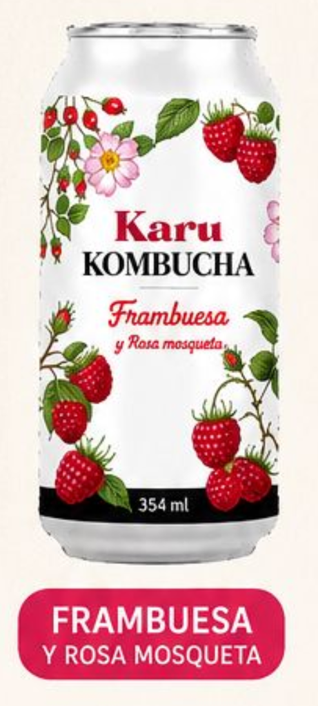 Kombucha Rosa Mosqueta y Frambuesa 360cc