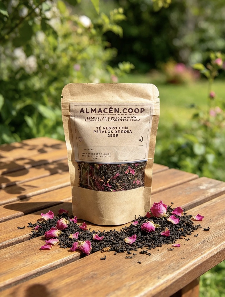 Te Negro con Petalos de Rosa 25gr