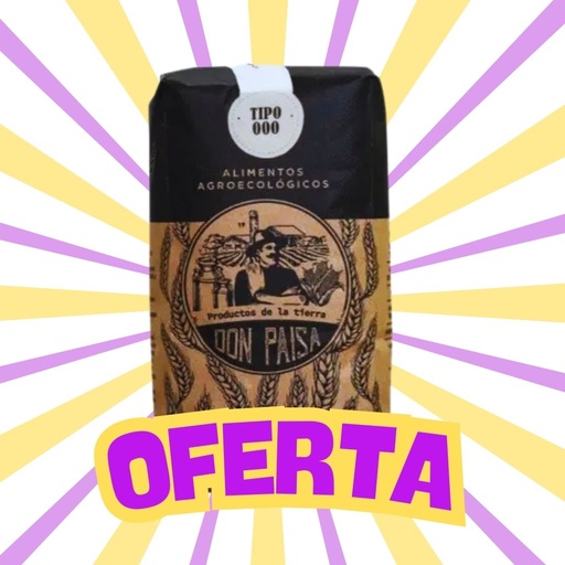 Harina de trigo 000  blanca envase 1kg - Paisa