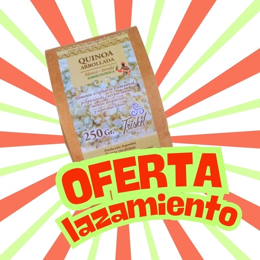 OFERTA Hojuelas de quinoa arrolada 250grs- Triskel envase