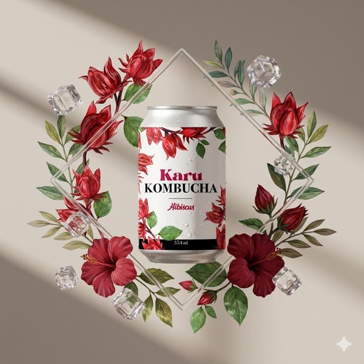 Kombucha Karu Pink Hibiscus lata 360cc