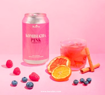 Kombucha Karu Pink Hibiscus lata 360cc