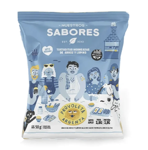 Nuestros Sabores - Provoleta - Tostaditas horneadas de arroz y lupino 50g